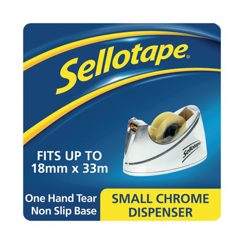 Sellotape Chrome Tape Dispenser Small 19mmx33m 504045