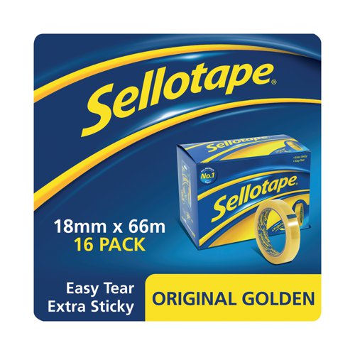 SE04995 Sellotape Original Golden Tape 18mmx66m (Pack of 16) 1443252
