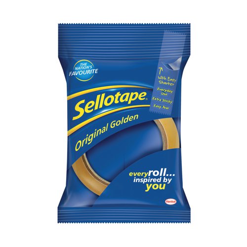 Sellotape Original Golden Tape 18mmx66m (Pack of 16) 1443252 - Henkel - SE04995 - McArdle Computer and Office Supplies