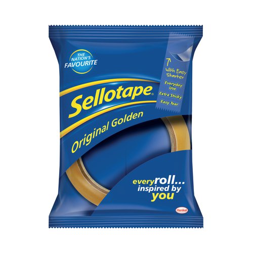 Sellotape Original Golden Tape 24mmx66m (Pack of 12) 1443268 - Henkel - SE04998 - McArdle Computer and Office Supplies
