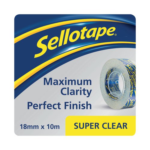 Sellotape Super Clear Tape 18mm x 10m (Pack of 50) 1443330 SE05016 Buy online at Office 5Star or contact us Tel 01594 810081 for assistance