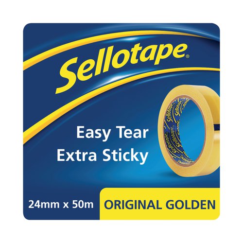 Sellotape Original Golden Tape 24mm x 50m (24 Pack) 1677859 Adhesive Tape SE05591