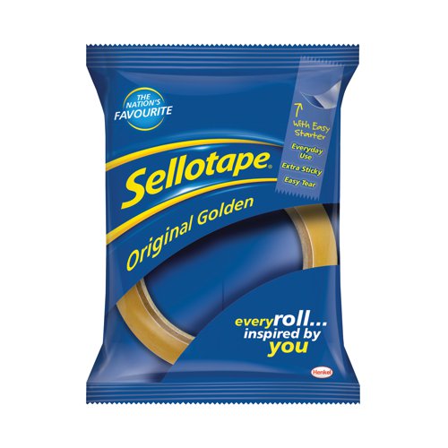 Sellotape Original Golden Tape 24mm x 50m (Pack of 12) 1682926 SE05594 Buy online at Office 5Star or contact us Tel 01594 810081 for assistance