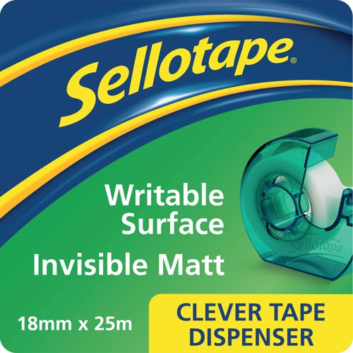 Sellotape Clever Tape Dispenser + Roll 18mmx25m (Pack of 6) 1766010 SE05692 Buy online at Office 5Star or contact us Tel 01594 810081 for assistance