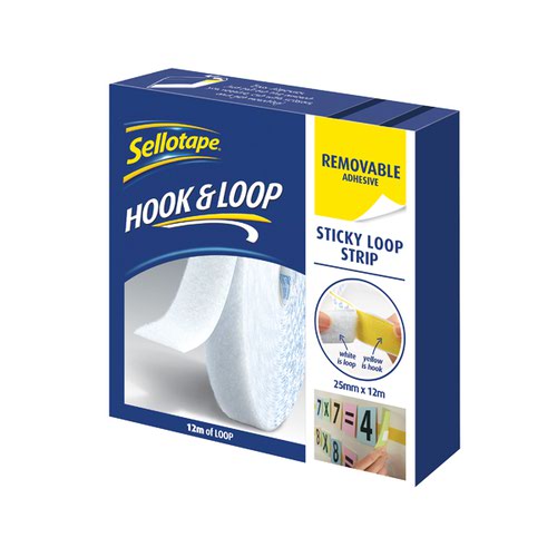 Sellotape Sticky Loop Strip Removable 12m (Removable, self-adhesive loop strip)2055797