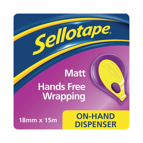 Sellotape On-Hand Dispenser with Invisible Tape 18mmx15m 2379004 | SE05994 | Henkel