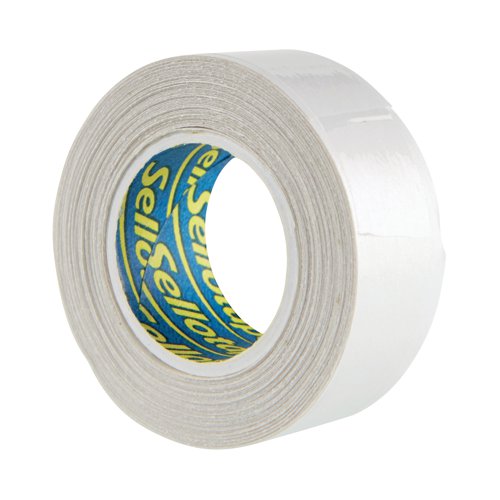 This Sellotape Double Sided Tape is coated on both sides with a strong adhesive and is ideal for mounting displays, crafts, and more. The tape is easy tear and features an easy to remove backing for quick application. This pack contains 12 small core rolls measuring 15mm x 5m.