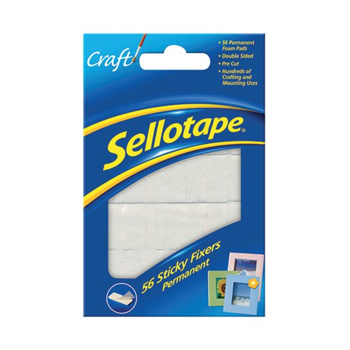 Sellotape Sticky Fixers Permanent 12mmx25mm (Pack of 56) 1445423