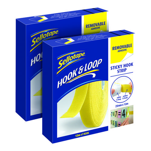 Sellotape Removable Hook Strip 25mm x 12m 2 for 1