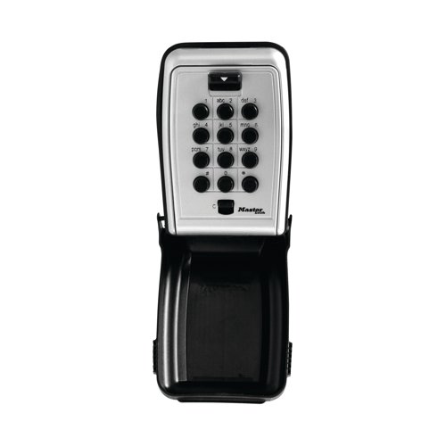 SEC94472 | This Master Lock wall mounted push button lock box provides convienience and security for keys, the perfect solution for shared key access. Set your own combination of up to 12 letters and numbers. For permanent installation. The lock box has a metal body for durability, a protective weather cover to prevent freezing and jamming, also a molded bumper and vinyl coated shackle prevents scratching. Push button access, with large buttons is very easy to use, with gloves, by the elderly or children. Exterior measurements are W790 x D520 x H1107mm.