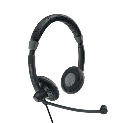 The Epos SC 75 USB MS is a wired binaural headband headset that has been optimised for Microsoft Teams. Voice Clarity technology provides wideband sound, and its noise cancelling microphone makes speech transmission crystal clear, cutting out the background noise from your office. ActiveGard technology provides protection against acoustic shock and sudden sound surges. The flexible microphone boom arm ensures that you can position the microphone perfectly close to your mouth.
