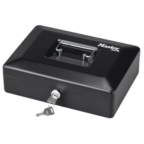 Ideal for managing coins, the Master Lock Small Cash Box features a key lock for privacy and protection. It includes a removable tray for easy organisation of contents and a built-in carry handle.