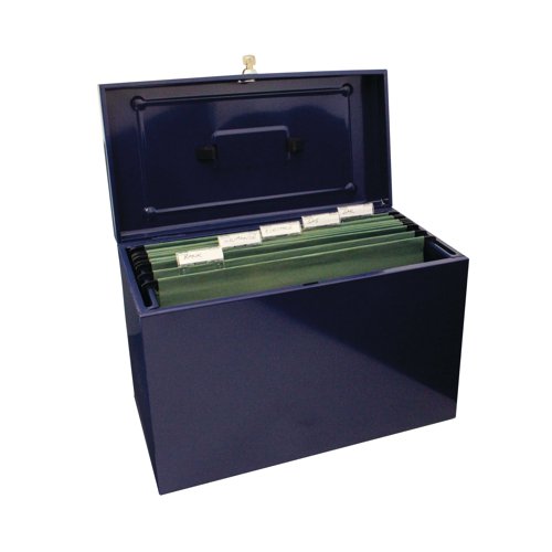 Cathedral Metal File Box Home Office Foolscap Blue HOBL - Cathedral Products - SG33056 - McArdle Computer and Office Supplies