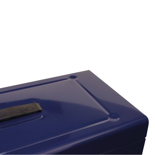 Cathedral Metal File Box Home Office Foolscap Blue HOBL Cathedral Products