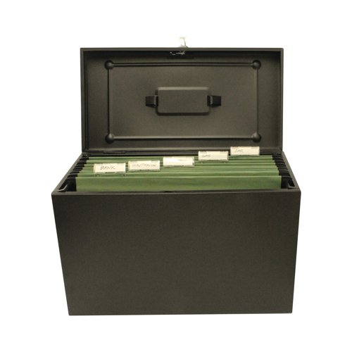 Cathedral Metal File Box Home Office Foolscap Black HOBK - Cathedral Products - SG33100 - McArdle Computer and Office Supplies