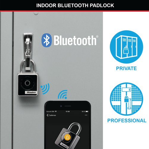 Master Lock Indoor Bluetooth Padlock Black 4400EUREC