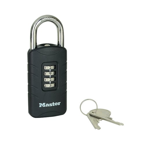 Master Lock Combi Padlock With Override Key Black 656EURDBLK