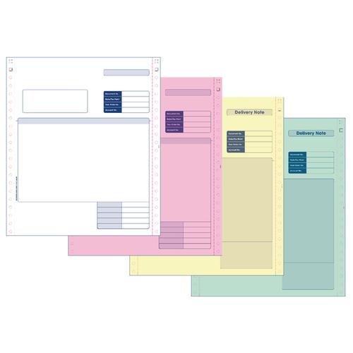 Sage Compatible Continuous Invoice 4 Part NCR Paper with Tinted Copies SE04 [500]