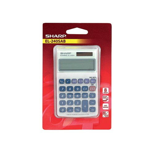 Sharp Hand Held Calculator 8-digit EL240SAB
