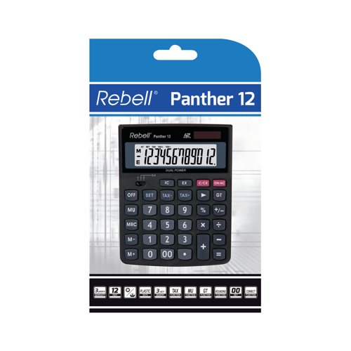 Rebell Panther 12 BX Desktop Calculator RE-PANTHER 12 BX - Rebell GmbH - SH50428 - McArdle Computer and Office Supplies