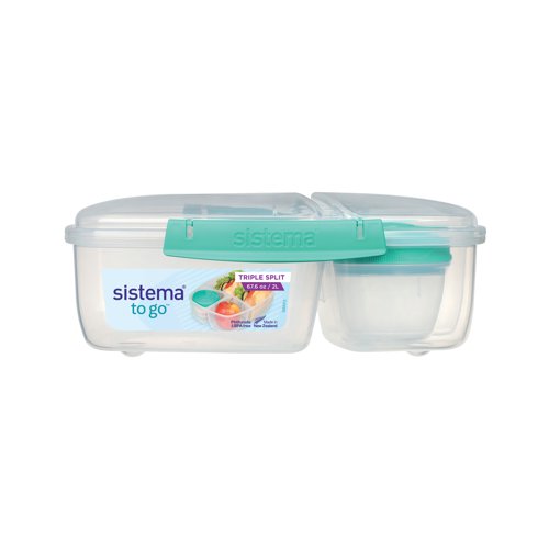 SIS20920 Sistema 3 Split Lunch Box with Yoghurt Pot 2L 20920