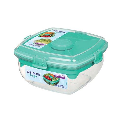 Sistema Salad Max to Go Coloured Clip 1.63L Clear 21357 SIS21357 Buy online at Office 5Star or contact us Tel 01594 810081 for assistance