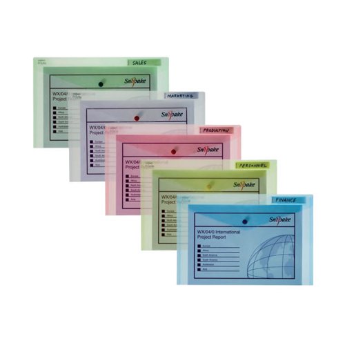 SK01579 Snopake Polyfile Classic Foolscap Assorted (Pack of 5) 10087