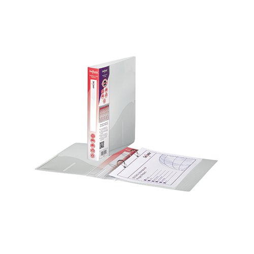 Lightweight and strong, this Snopake Polypropylene Ring Binder has a top quality 2 O-ring binding mechanism with a 15mm capacity. The binder features a full length wrap-around spine label holder for personalisation, an internal pocket for storing unpunched papers and a business card holder for a professional finish. The binder is made from tough recyclable polypropylene and is suitable for storing, organising or presenting A5 documents. This pack contains 10 clear ring binders.