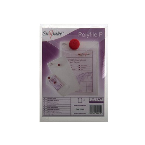 Snopake Polyfile P File Wallet Portrait A7 Clear (Pack of 5) 13306