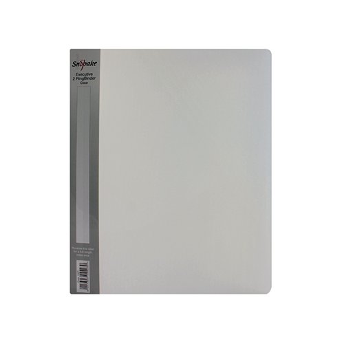 This super strong, rigid polypropylene Snopake Executive Ring Binder is ideal for free-standing storage. The top quality 2 O-ring binding mechanism has a 25mm capacity for A4 documents. The binder features a reversible spine insert for labelling, an internal pocket for storing unpunched papers and a business card holder for a professional finish. This pack contains one clear A4 binder.