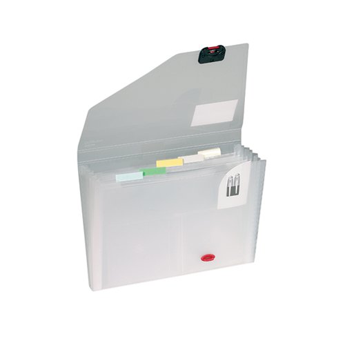 Snopake Expanding Organiser 6 Part A4 Clear (Includes coloured index tabs for personalisation) 11893