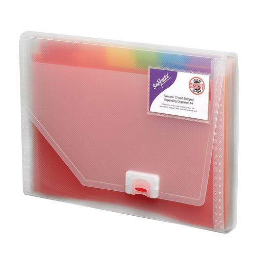 Snopake Rainbow Expanding Organiser A4 15768 SK21725 Buy online at Office 5Star or contact us Tel 01594 810081 for assistance
