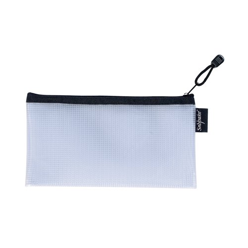 Safely store items in this Snopake Eva Mesh Zippa bag, which is made from reinforced heavy duty mesh with sewn edges. The bag is water resistant to protect the contents and features a metal zip top fastening. Holds 400 sheets. The material is environmentally friendly and durable with black bands of material to the top for colour coding and easy identification.