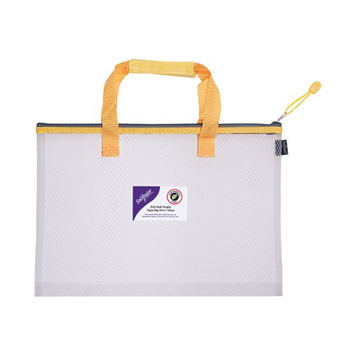 Snopake EVA Mesh High Capacity Project Zippa Bag A3 480x350mm Yellow 15877