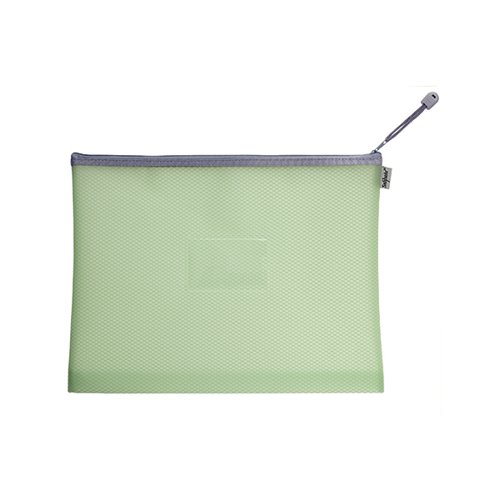 Snokpake EVA Mesh High Capacity Zippa Bag Foolscap Pastel Green (Pack of 3) 15905 - SK22318