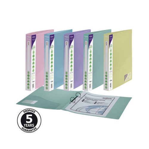 Snopake Reborn 2/25 A4 Ring Binder Assorted (Pack of 5) 15918 SK22354 Buy online at Office 5Star or contact us Tel 01594 810081 for assistance