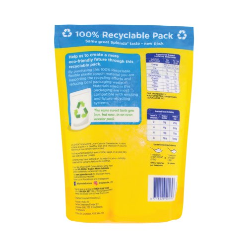 Splenda Granulated Sweetener New Pack 11/07/26 12/07/26 125g FOSPL013 - SPL40179