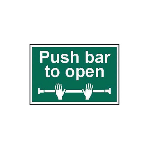 Spectrum Safety Sign Push Bar To Open PVC 300x200mm 1523