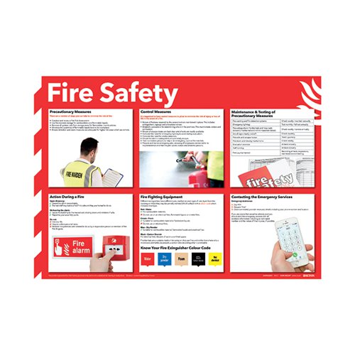 Health and Safety Poster Fire Safety 420x590mm FA601