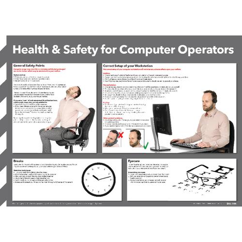 Health and Safety For Computer Operators Poster 420x594mm FAD129