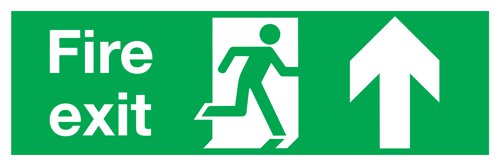 Safety Sign Fire Exit Running Man Arrow Up 150x450mm PVC FX04711R SR11130 Buy online at Office 5Star or contact us Tel 01594 810081 for assistance