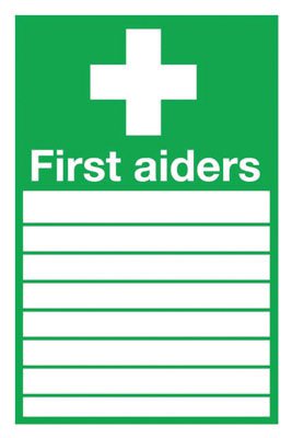 Safety Sign First Aiders 300x200mm PVC FA01926R SR11148