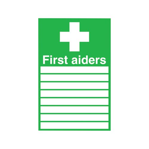 Safety Sign First Aiders 300x200mm Self-Adhesive FA01926S