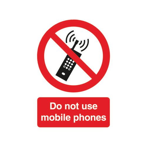 Safety Sign Do Not Use Mobile Phones PVC A5 PH01051R - SR11192