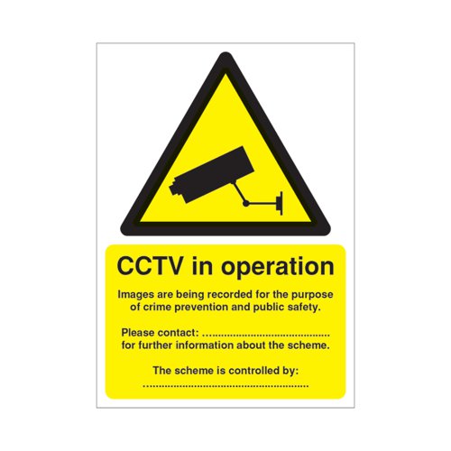 Warning Sign Data Protection Act Compliant PVC Sign A5 DPACCTVR