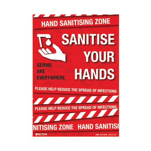 Sanitise Your Hands Polypropylene with Adhesive A3 FA064A3ARP