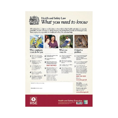 New Health and Safety Law Poster 595x415mm A2 FWC30