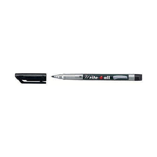 Stabilo Write-4-all Permanent Marker Medium 1.0mm Black (Pack of 10) 146/46