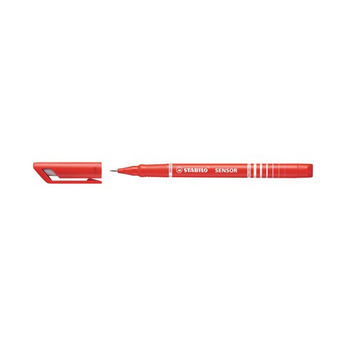 Stabilo Sensor F-tip Fineliner Pen Red (Pack of 10) 189/40