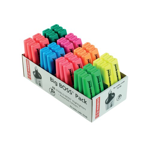Stabilo Boss Original Highlighter Assorted (Pack of 48) 70/48-2 - Stabilo - SS19874 - McArdle Computer and Office Supplies